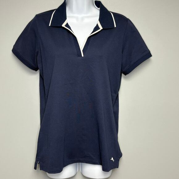 Tommy Bahama Tops - Tommy Bahama IslandZone Navy Nautical Beachy Quick Dry Golf Polo Womens Sz S